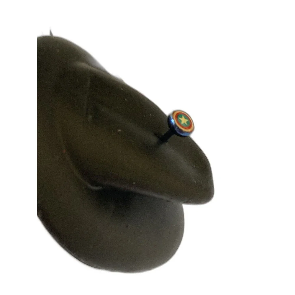 Captain America Tongue Ring 14G 5/8” Flat Head Barbell | Marvel Official Jewelry